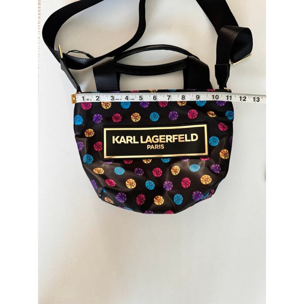 NWOT Karl Lagerfeld Paris Polka Dot Tote Crossbody Bag Designer Purse - Picture 5 of 12